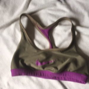 Reversible purple and grey brown Nike sports bra